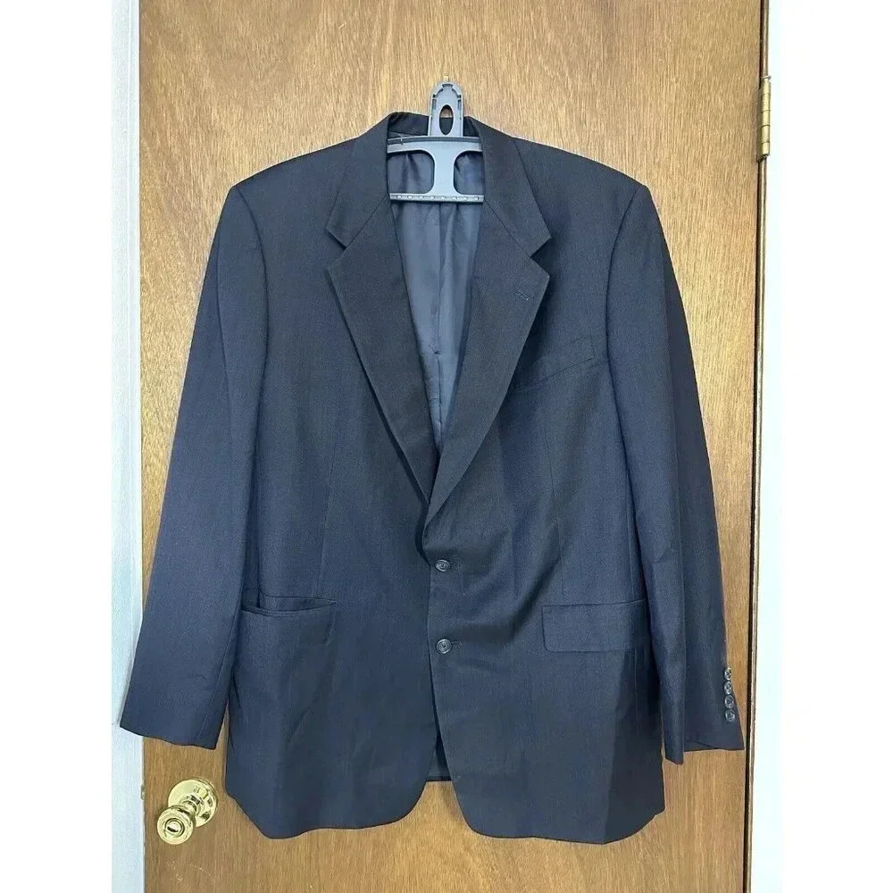 HART SCHAFFNER MARX BLAZER SIZE 46L Blue Pinstripe SPORT COAT SUIT JACKET USA